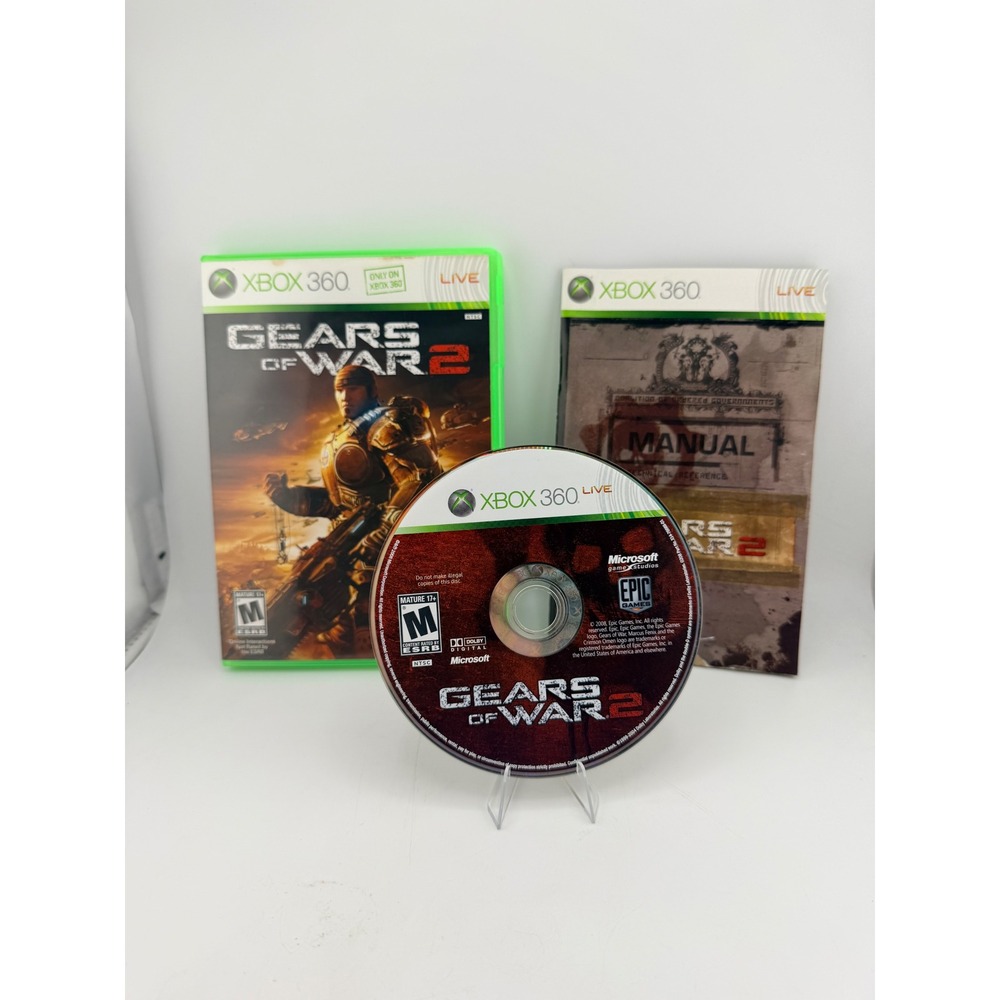 Gears of War 2 Microsoft Xbox 360 2008‎ CIB Complete with Manual Shooter Game